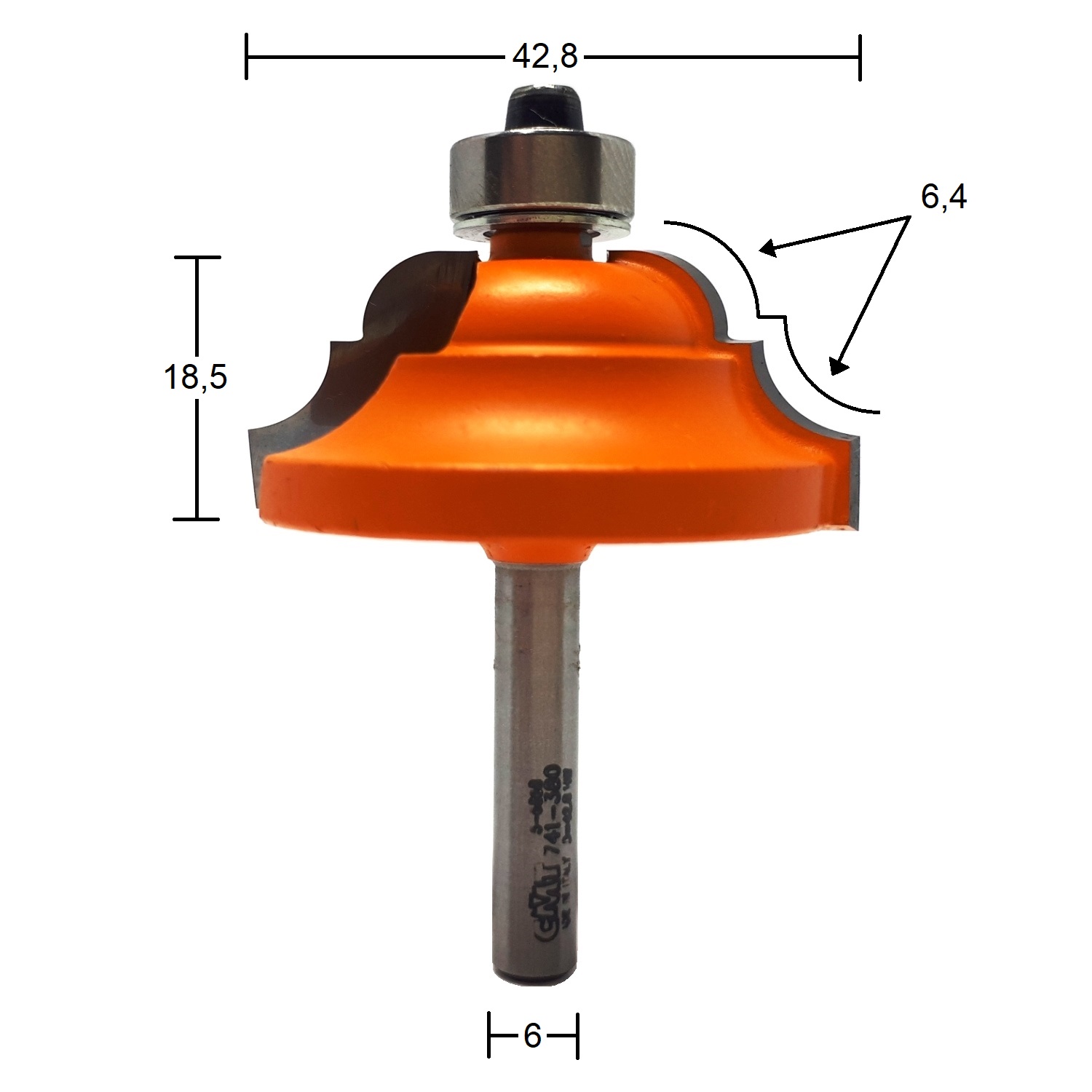 Fresa para Moldura HW Ø42,8x6,4mm - marca CMT - Cód. 741.380.11